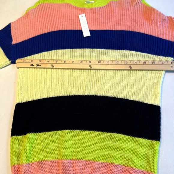 Around XS Striped Knit Pullover Sweater Crew Neck Colorful Cotton Blend‎ - Picture 6 of 9